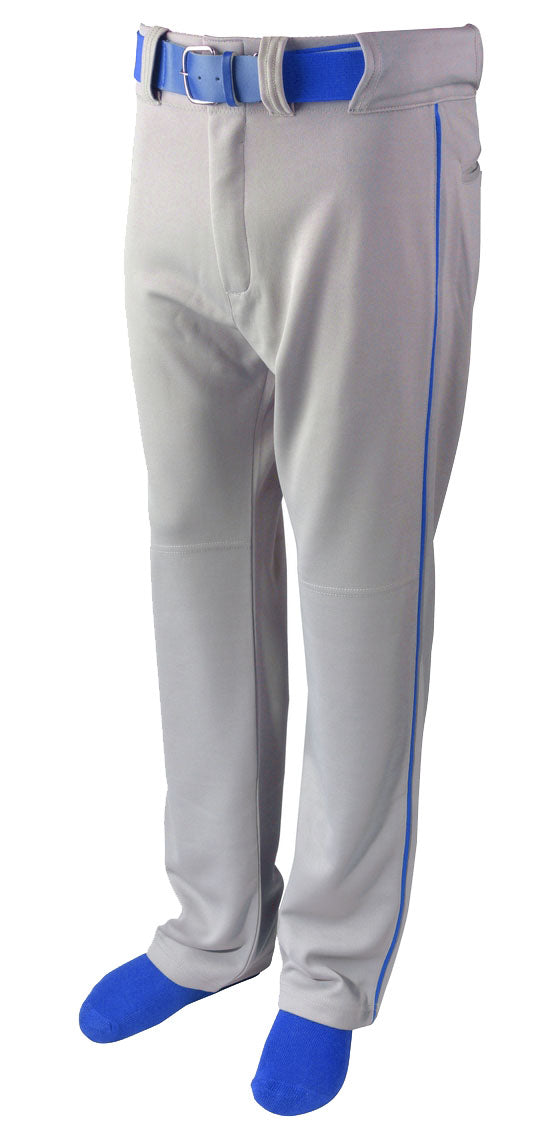 Baseball Pant W/ Piping-Grey/Royal-Youth Medium