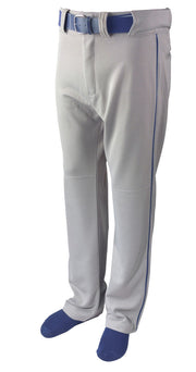 Baseball Pant W/ Piping-Grey/Navy-Adult Medium