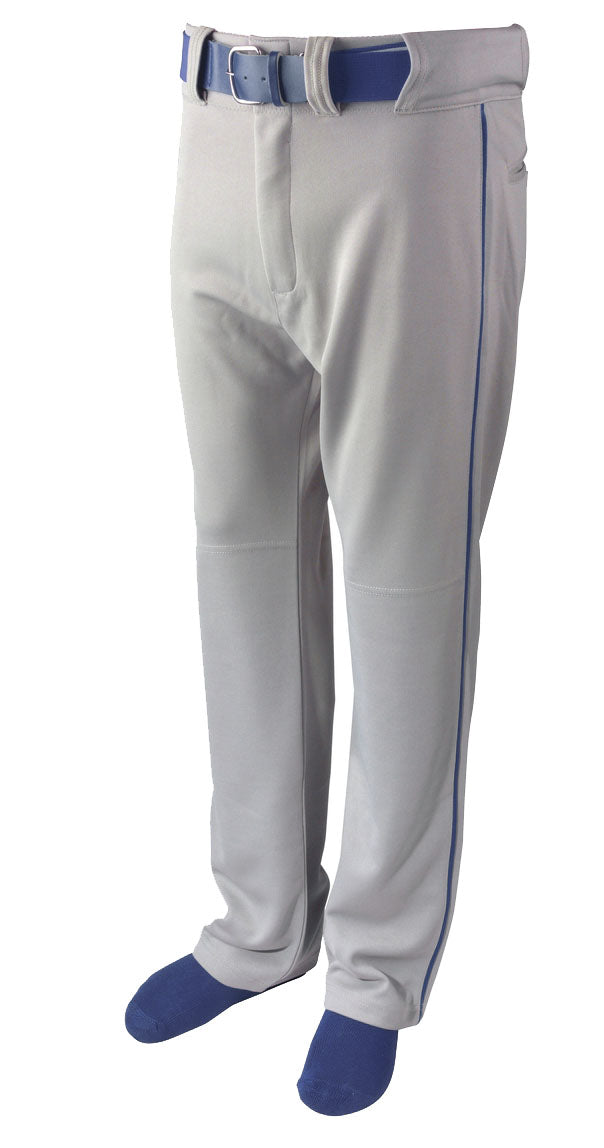 Baseball Pant W/ Piping-Grey/Navy-Adult Medium