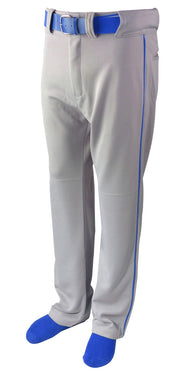 Baseball Pant W/ Piping-Grey/Royal-Adult Extra Large
