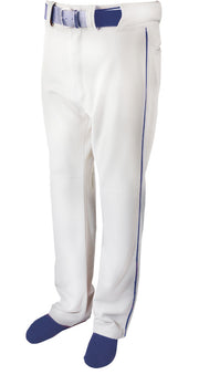 Baseball Pant W/ Piping-White/Navy-Youth Extra Small