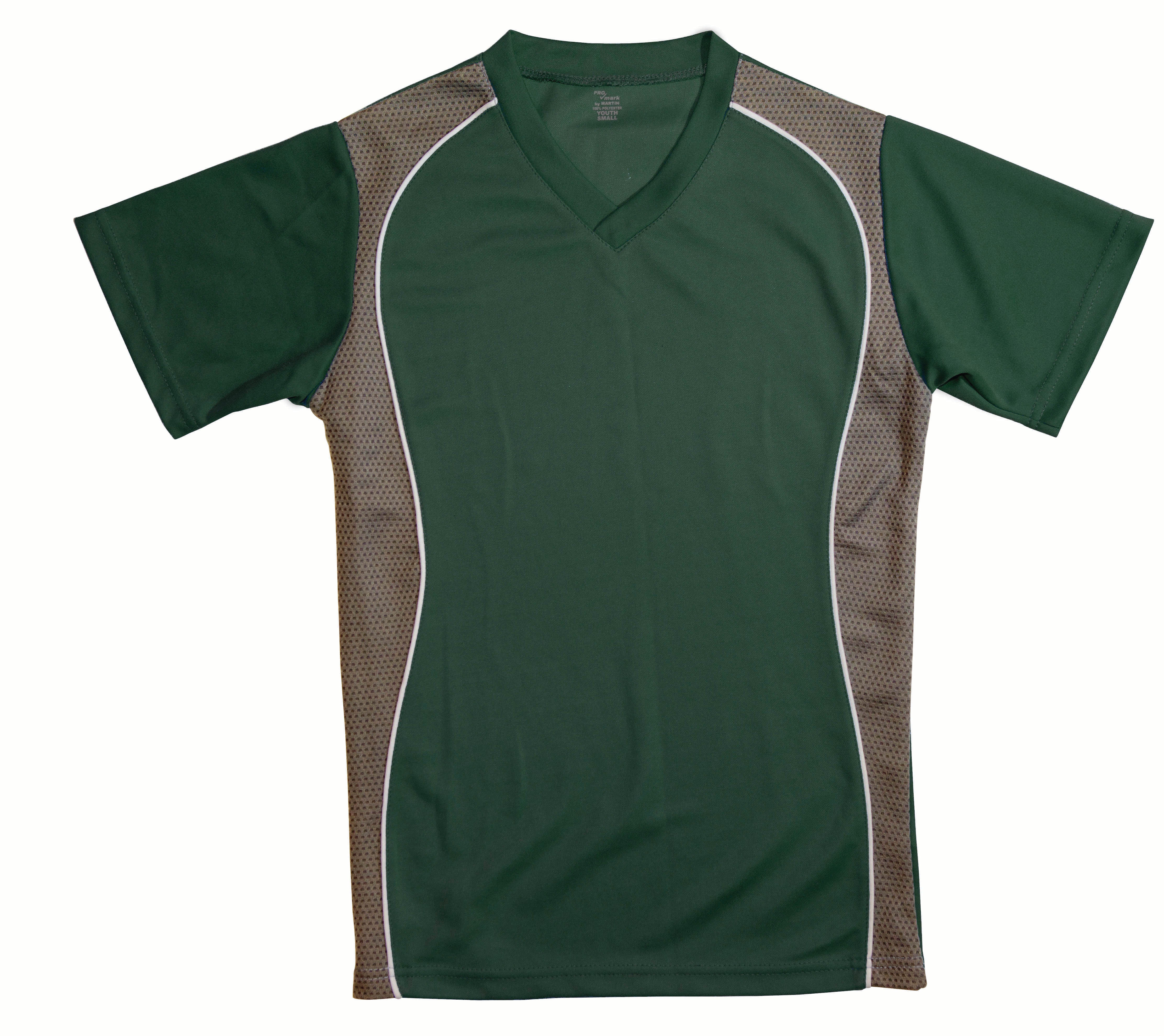 V-Neck Jersey Dark Green W/Granite Side Panel-Adult-Small