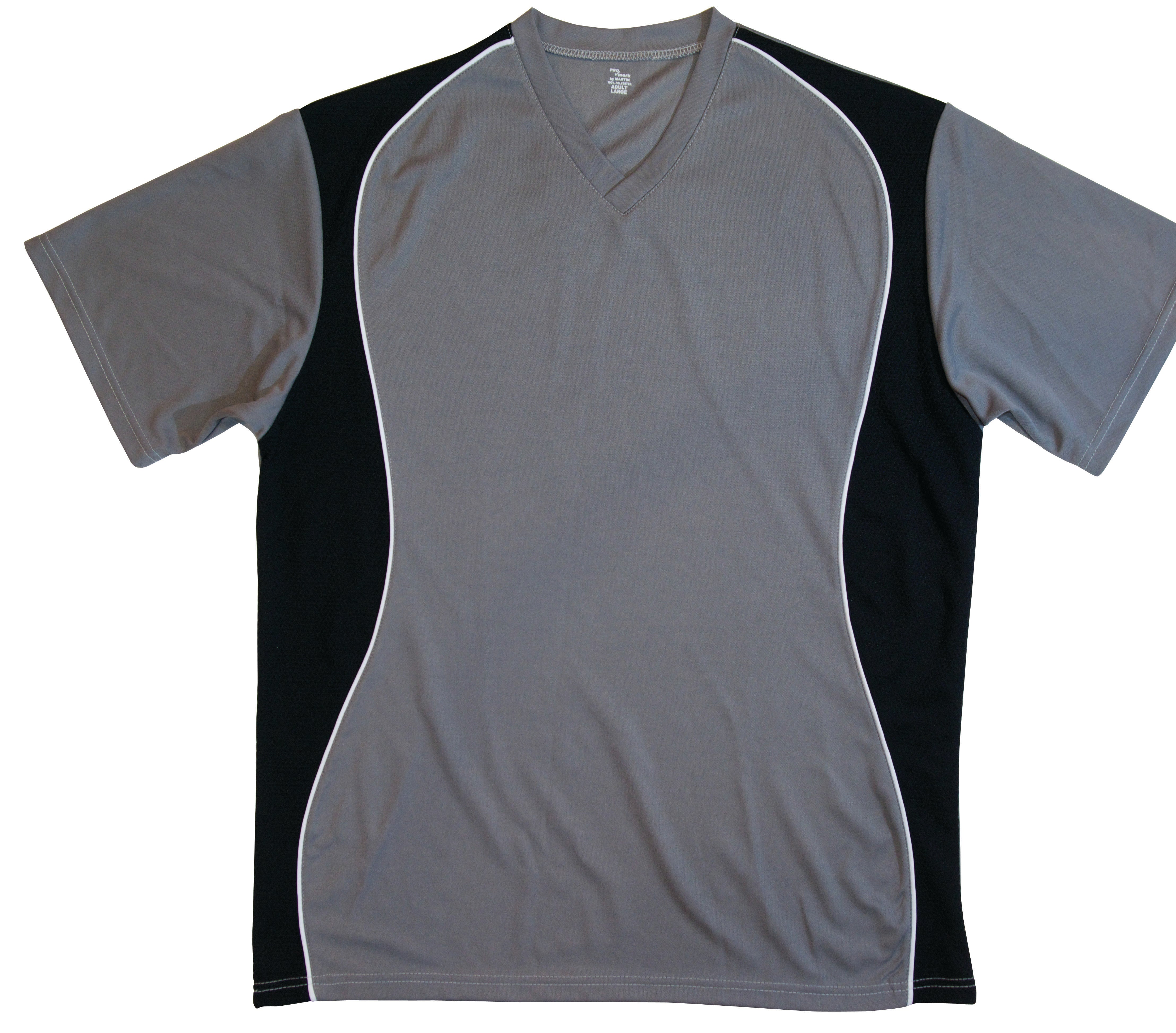 V-Neck Jersey Granite W/Black Side Panel-Youth-Extra Large