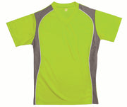 V-Neck Jersey Lime W/Granite Side Panel-Adult-Medium