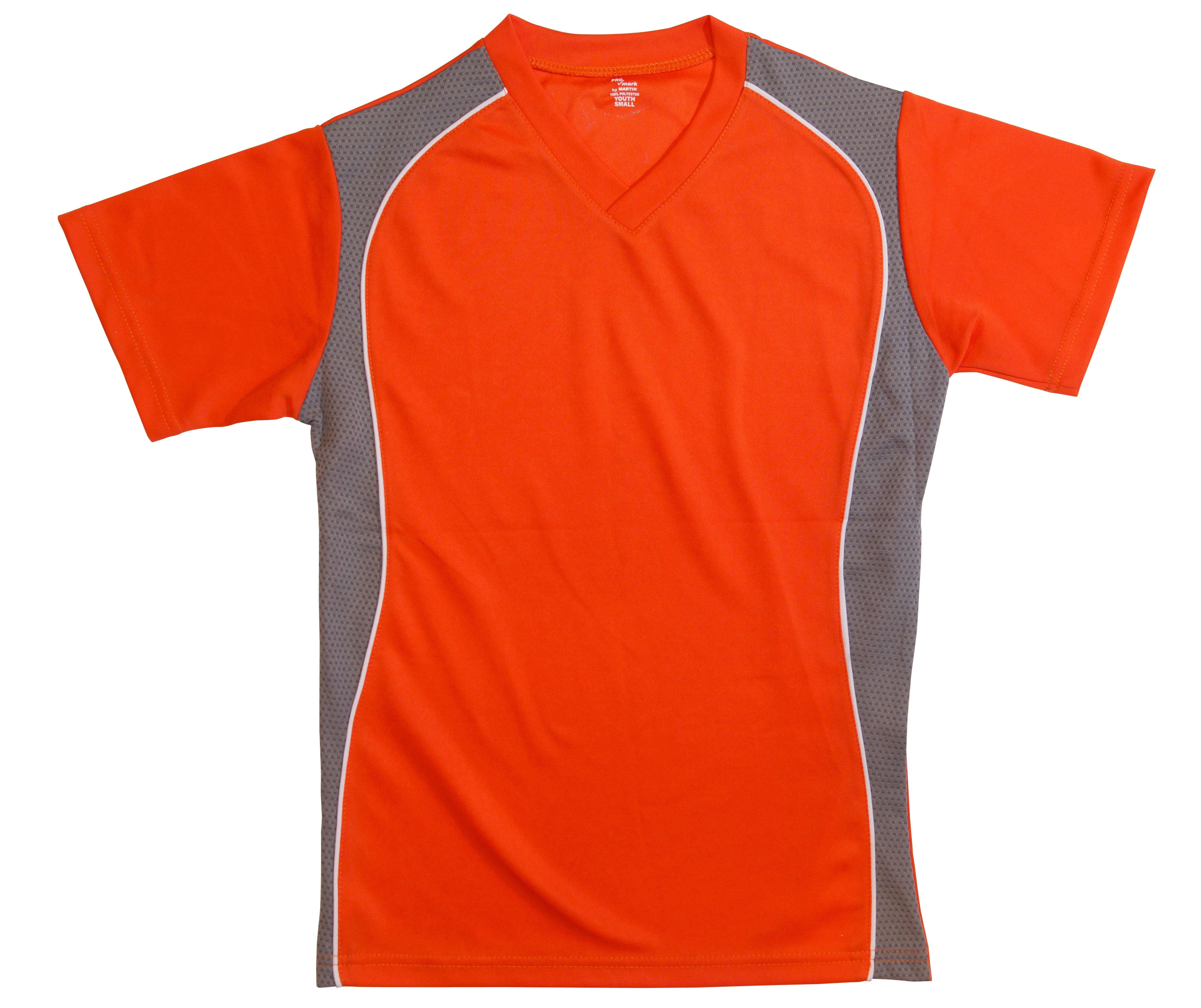 V-Neck Jersey Orange W/Granite Side Panel-Adult-Small