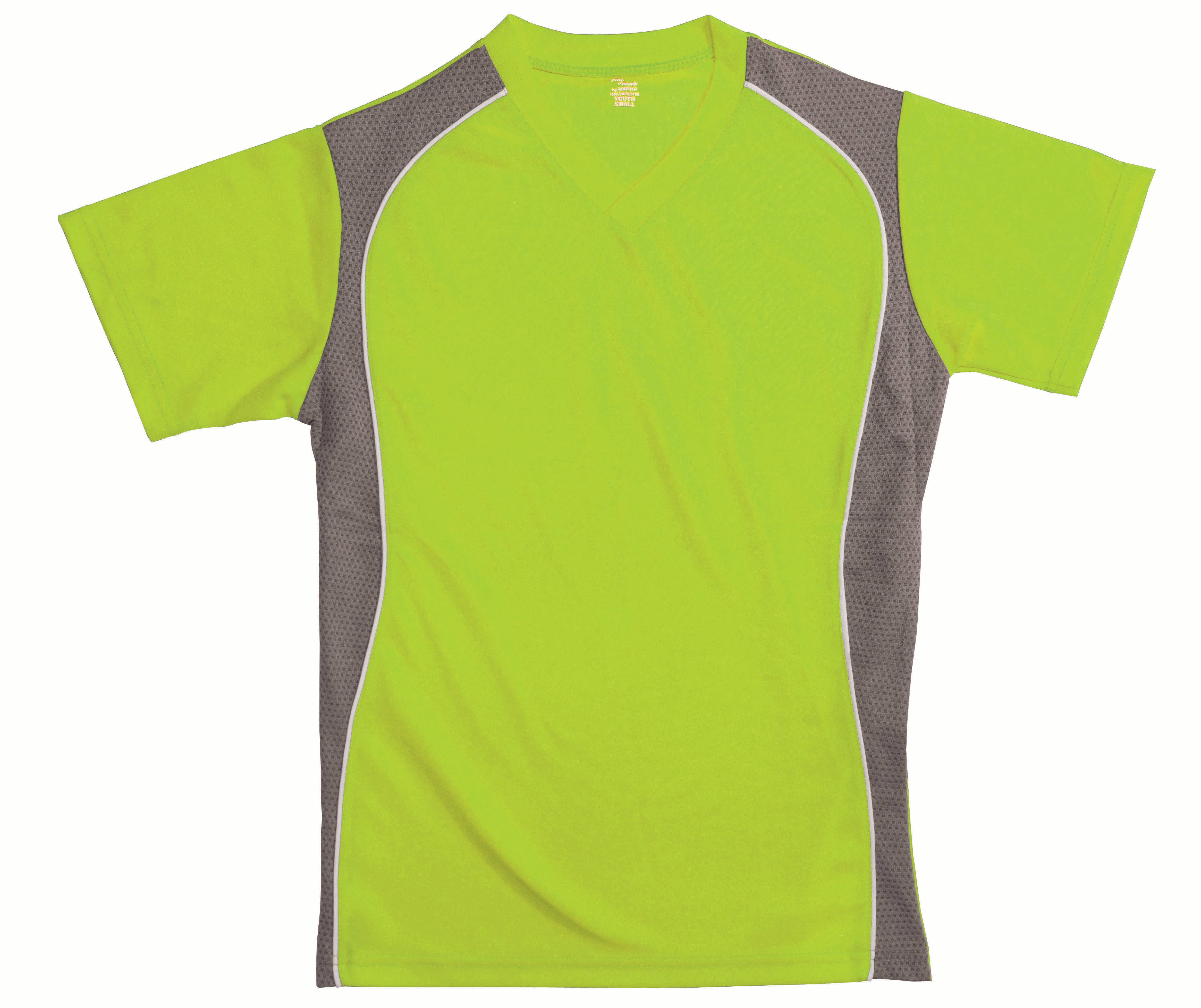 V-Neck Jersey Lime W/Granite Side Panel-Adult-2 Extra Large