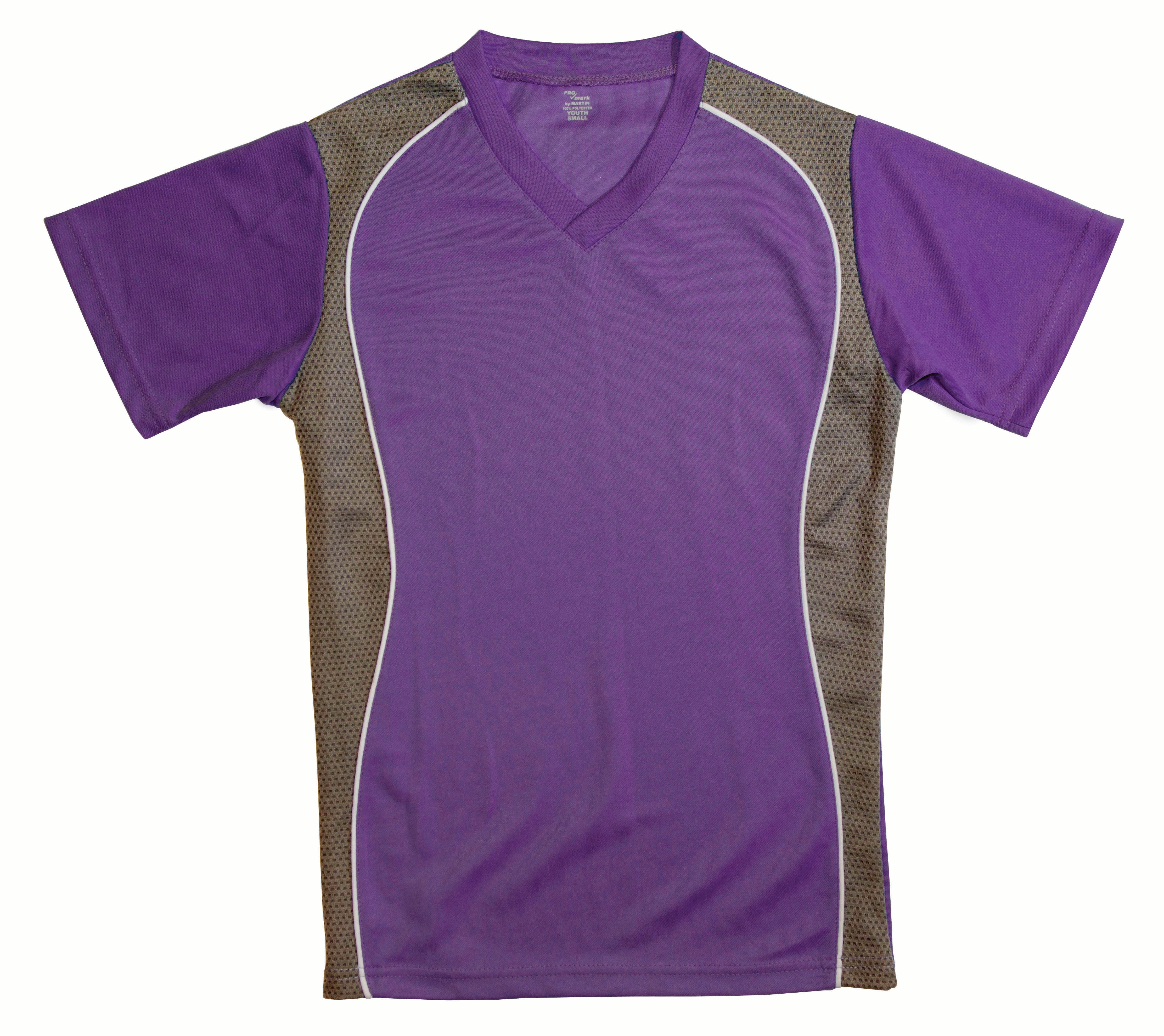 V-Neck Jersey Purple W/Granite Side Panel-Youth-Medium