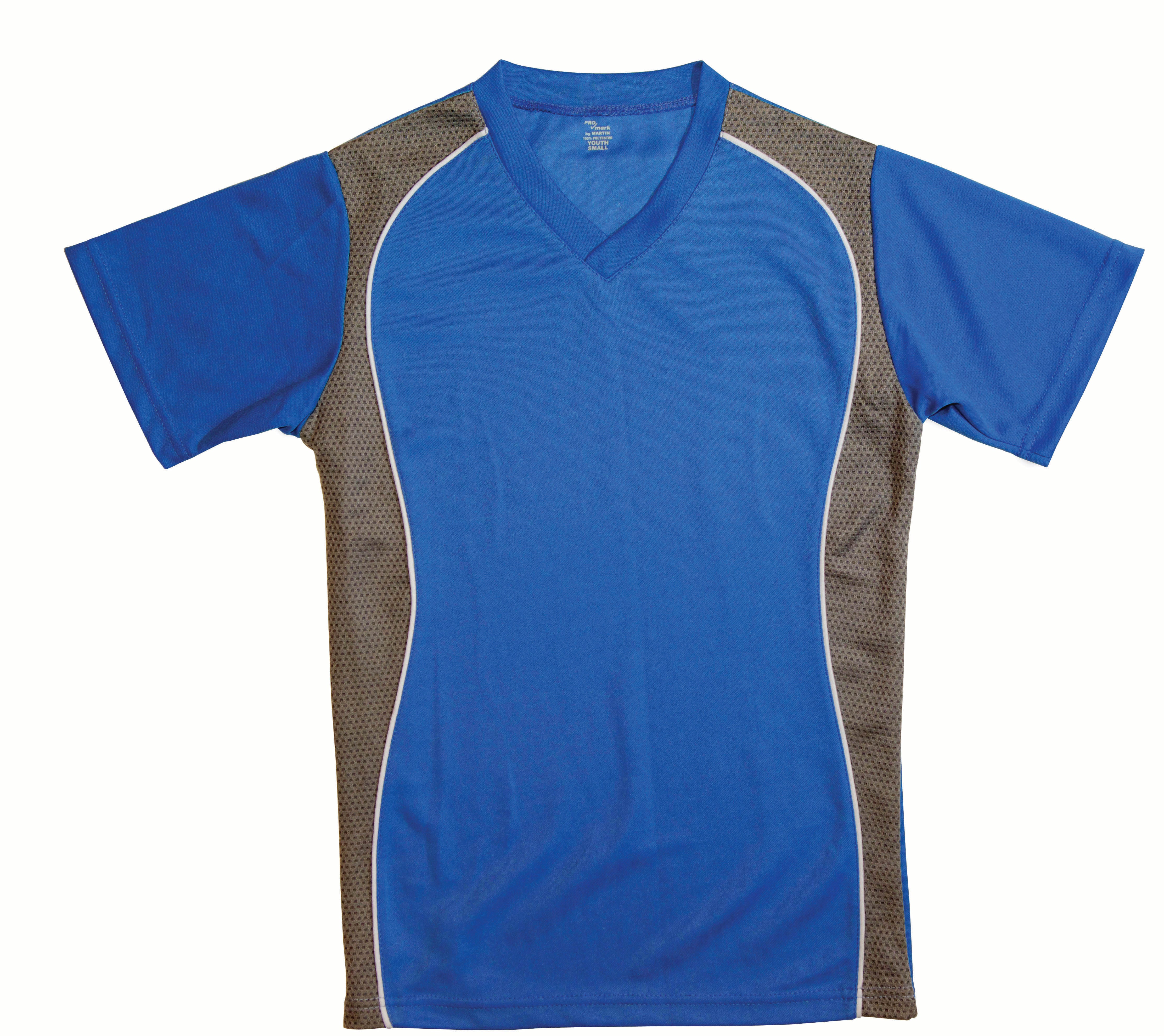 V-Neck Jersey Royal W/Granite Side Panel-Youth-Extra Large