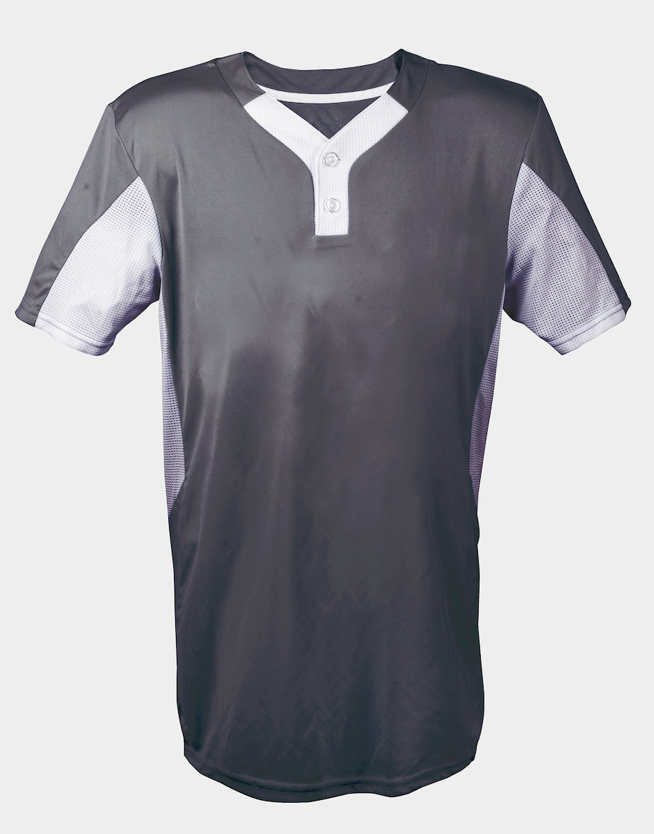 Two Button Jersey-Youth-Large-Granite/White