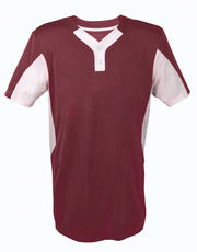 Two Button Jersey-Youth-Large-Maroon/White