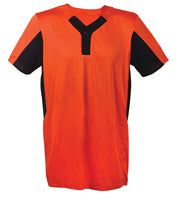 Two Button Jersey-Youth-Medium-Orange/Black
