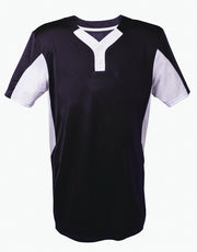 Two Button Jersey-Adult-3 Extra Large -Black/White