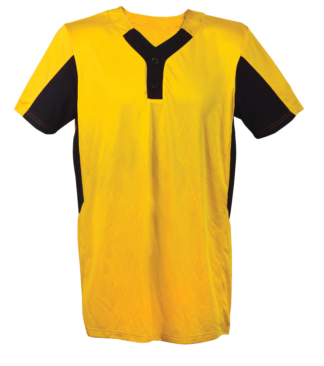 Two Button Jersey-Adult-2 Extra Large -Gold/Black