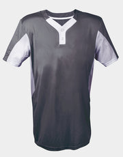 Two Button Jersey-Adult-Small-Granite/White