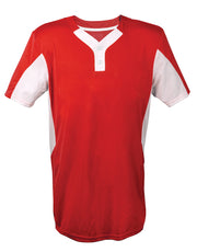 Two Button Jersey-Adult-Small-Red/White
