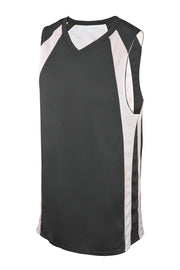 Rev. Basketball Jersey, Charcoal/White, Adult-2 Extra Large