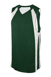 Rev. Basketball Jersey, Dk Green/White, Adult-Large