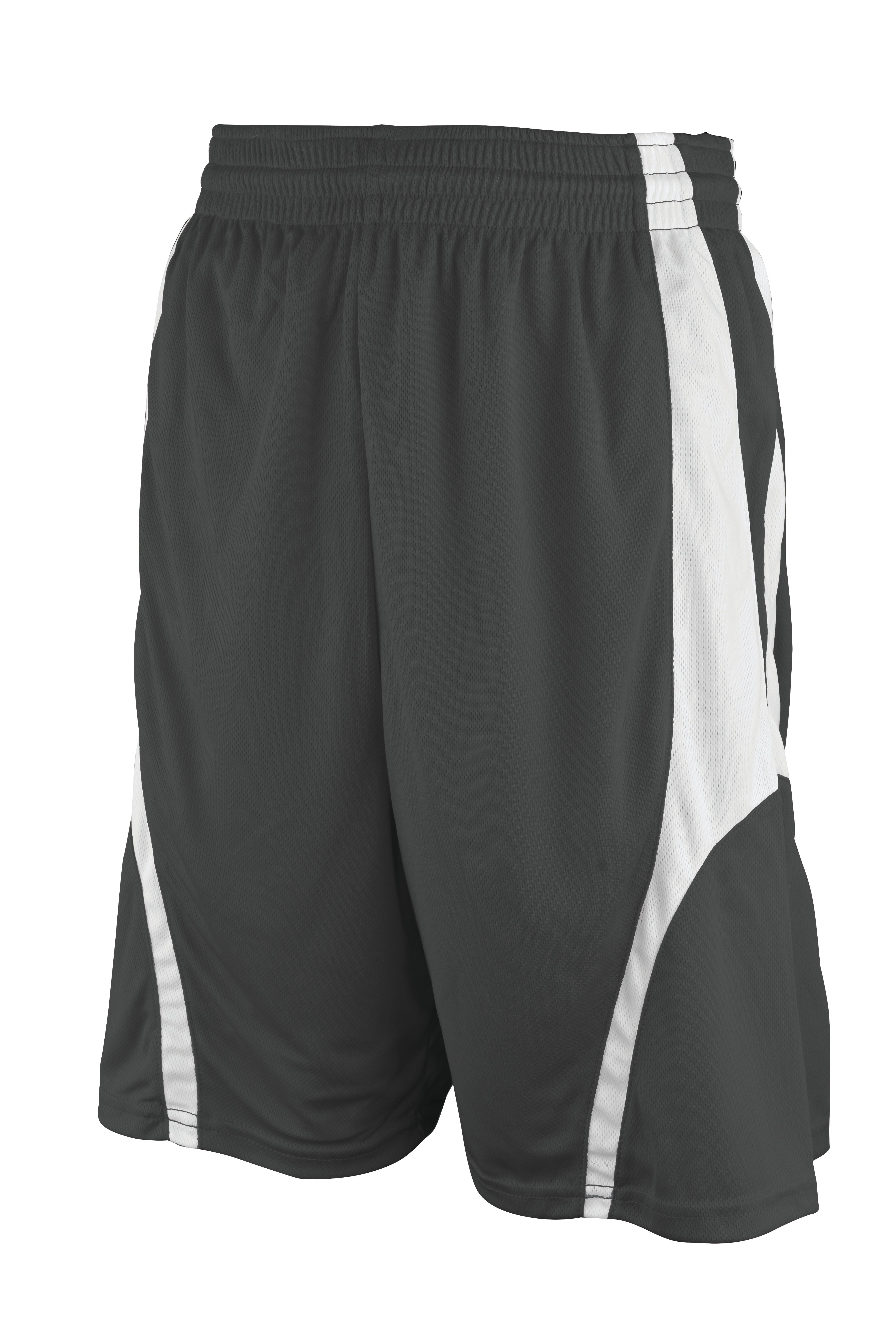 Rev Basketball Shorts, Charcoal/White, Youth-Small