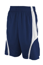 Rev Basketball Shorts, Navy/White, Youth-Large