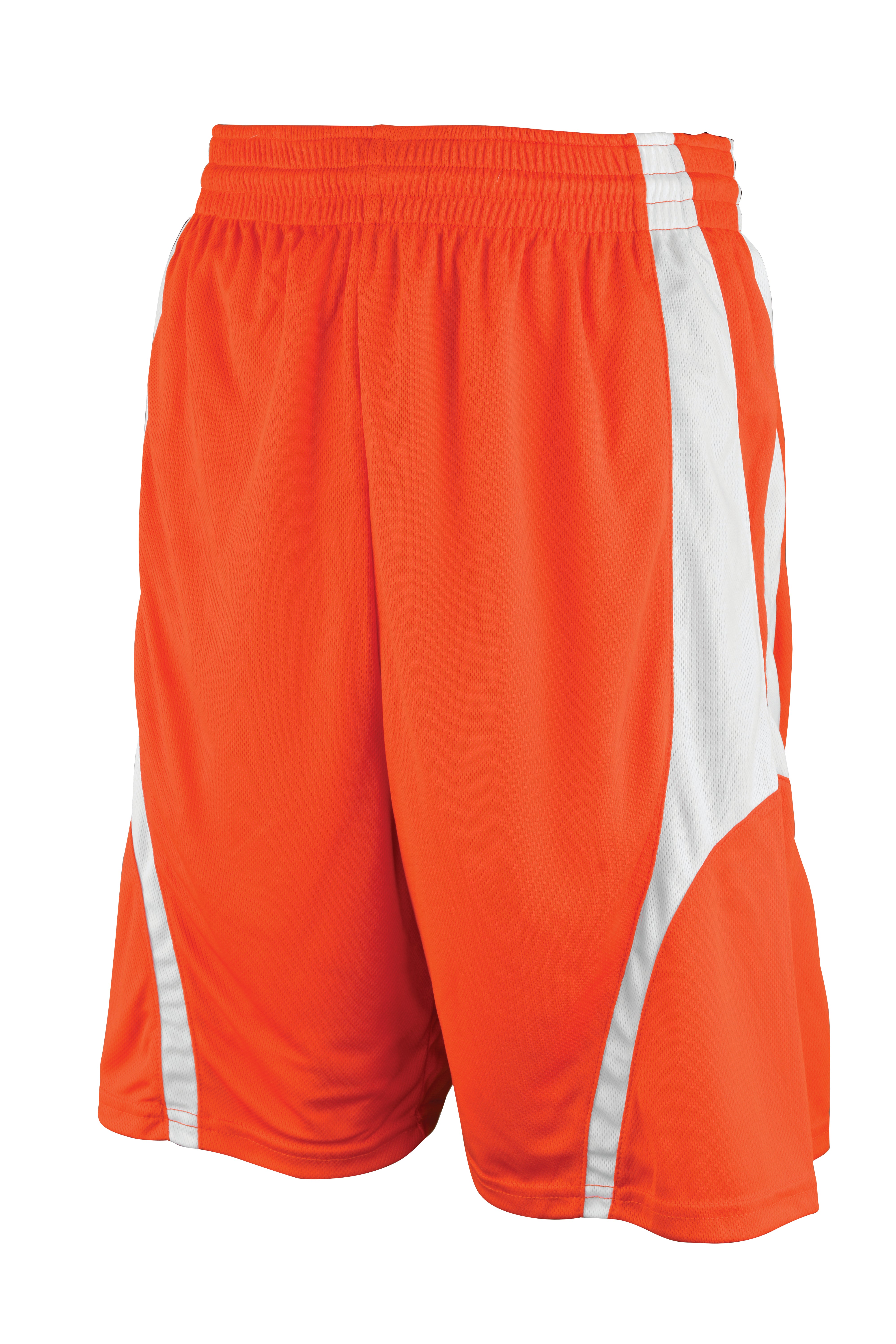 Rev Basketball Shorts, Orange/White, Youth-Extra Large