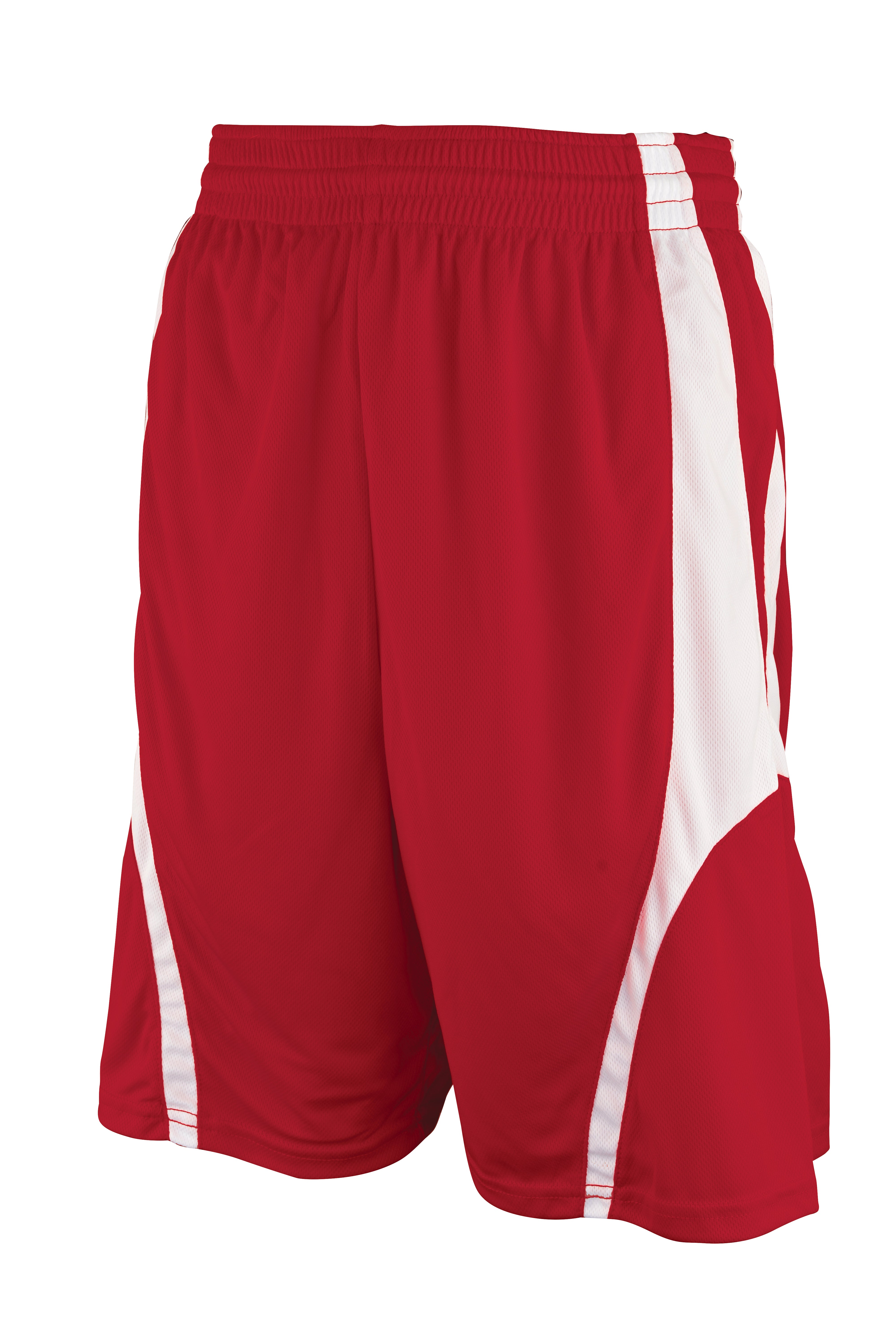 Rev Basketball Shorts, Red/White, Youth-Large