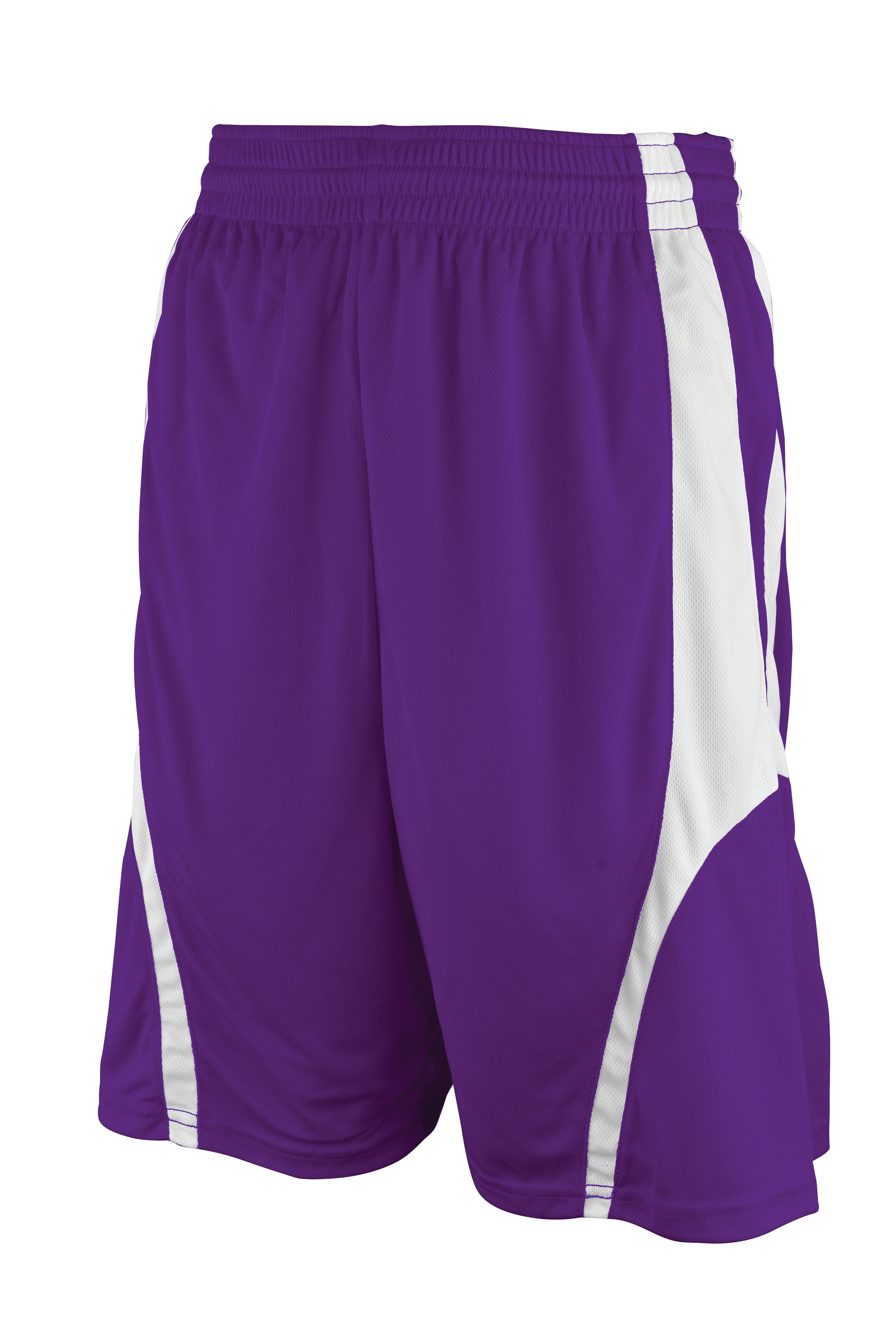 Rev. Basketball Short, Purple/White, Adult-Extra Large
