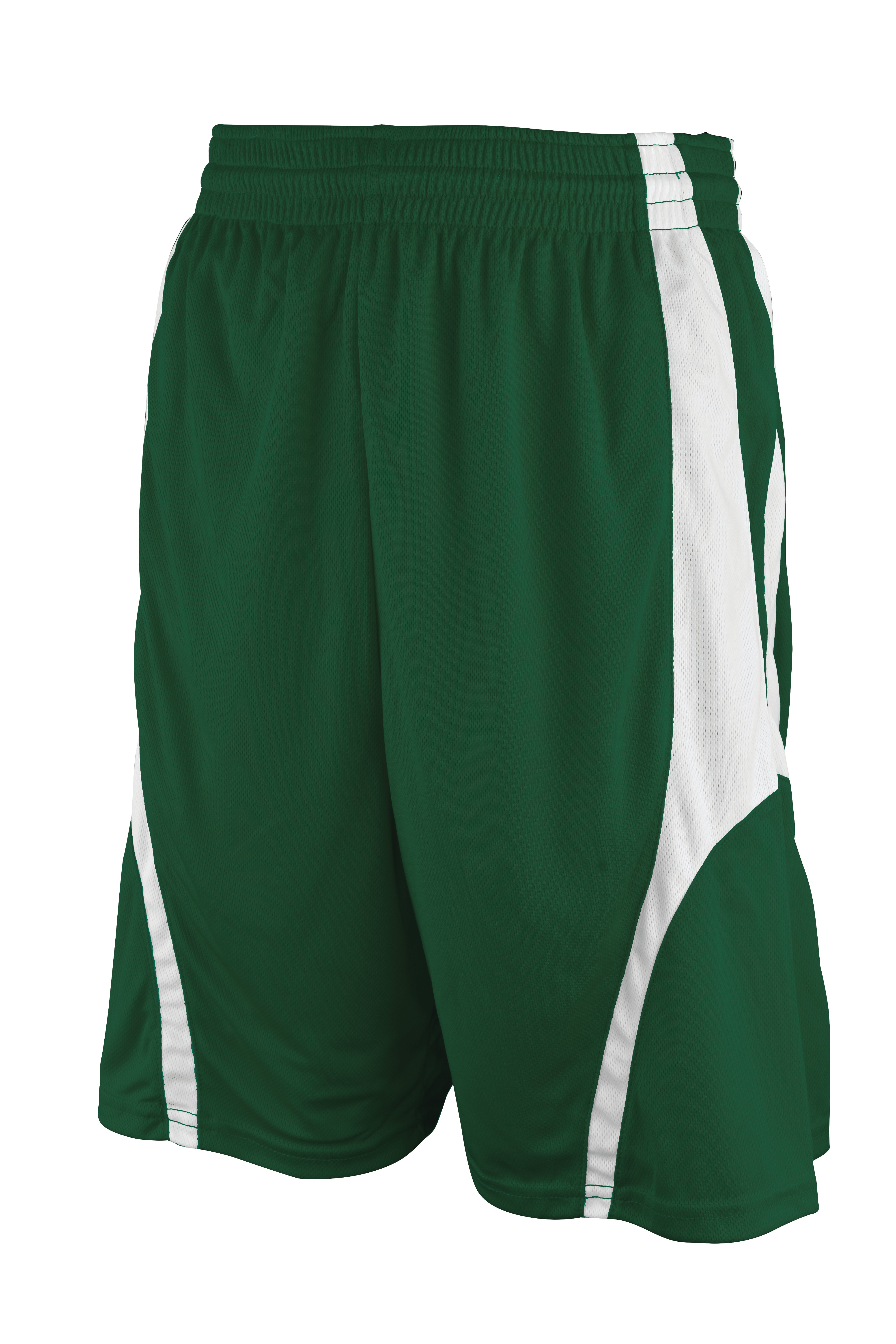 Rev. Basketball Short,  Dk Green/White, Adult-2 Extra Large