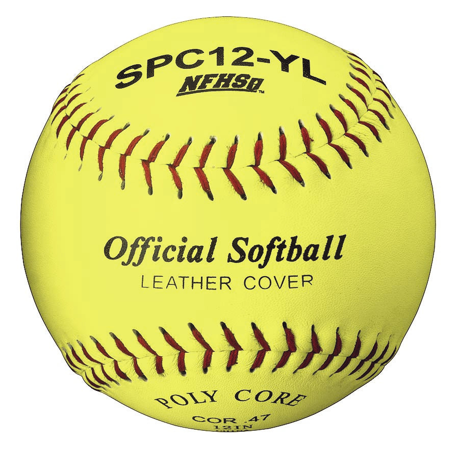 Softball-12" Leather Optic Yellow, "Nfhs Approved*