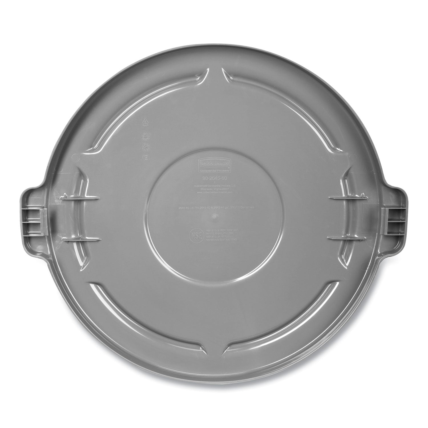 Round - 22.3" Diameter - Plastic - Gray - 1 Each