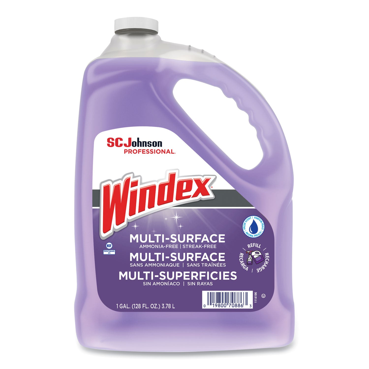 Non-Ammoniated Glass/multi Surface Cleaner, Pleasant Scent, 128 Oz Bottle, 4/ct
