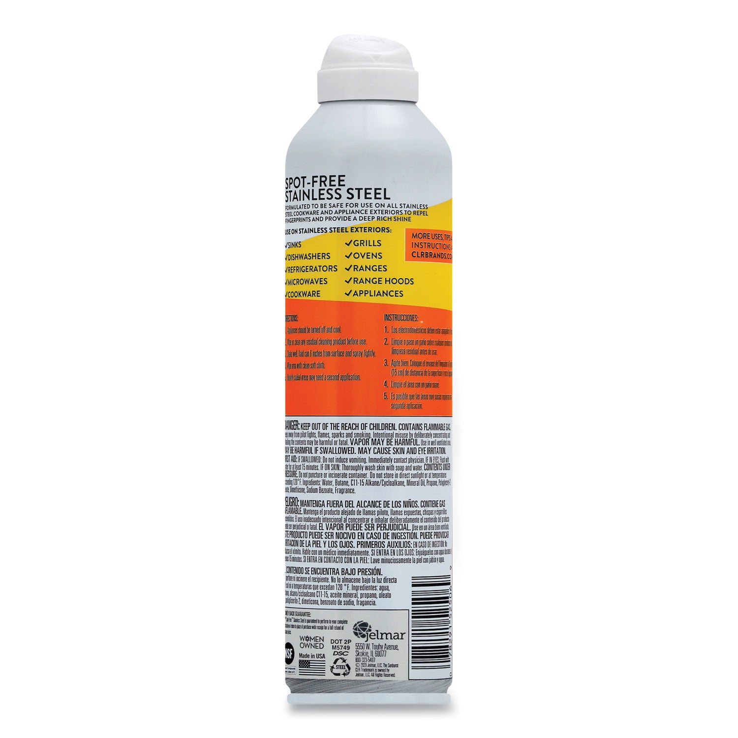 For Multipurpose - Aerosol - 12 fl oz (0.4 quart) - Recommended For: Dirt Remover, Residue Remover, Fingerprint Remover, Streak Remover, Soil Remover - Easy to Use - White - 6 / Carton