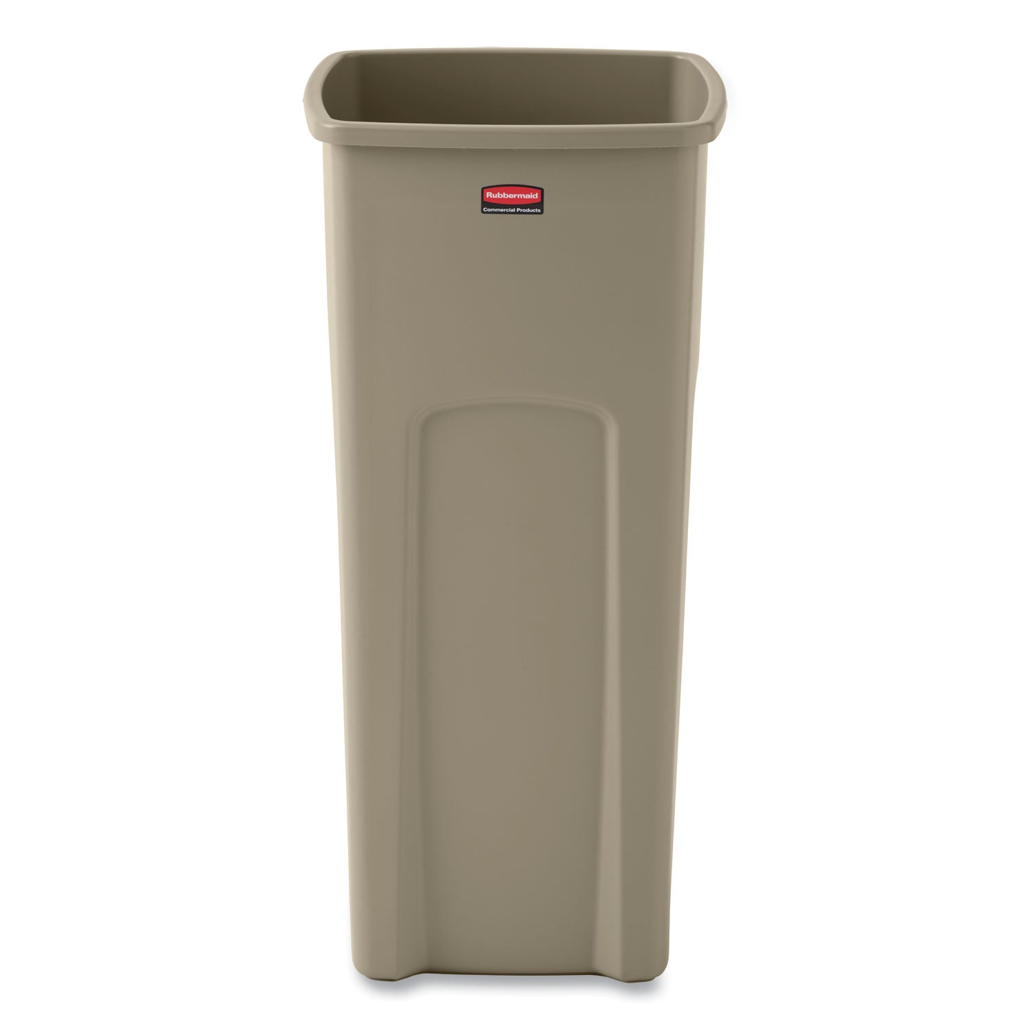 Rubbermaid Commercial Untouchable Square Container - 23 gal Capacity - Square - Crack Resistant - 32.9" Height x 16.5" Width x 15.5" Depth - Plastic - Beige - 1 Each