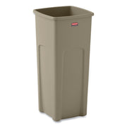 Rubbermaid Commercial Untouchable Square Container - 23 gal Capacity - Square - Crack Resistant - 32.9" Height x 16.5" Width x 15.5" Depth - Plastic - Beige - 1 Each