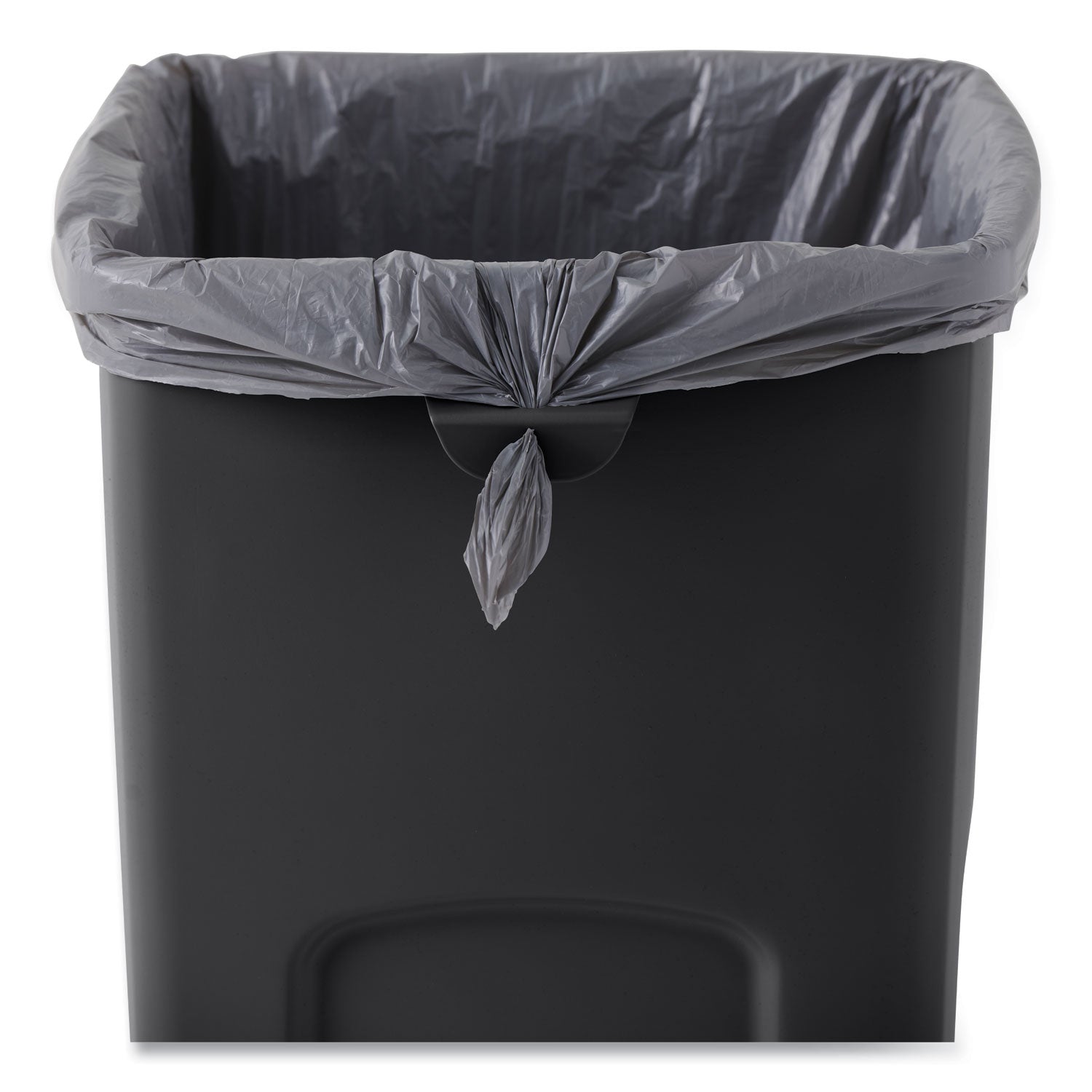 Rubbermaid Commercial Untouchable Square Container - 23 gal Capacity - Square - Crack Resistant - 32.9" Height x 16.5" Width x 15.5" Depth - Plastic - Black - 1 Each