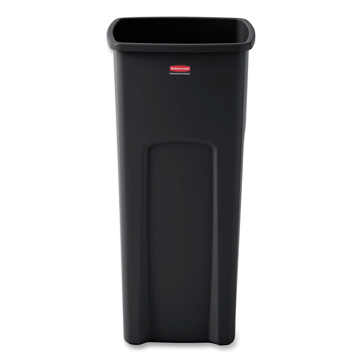 Rubbermaid Commercial Untouchable Square Container - 23 gal Capacity - Square - Crack Resistant - 32.9" Height x 16.5" Width x 15.5" Depth - Plastic - Black - 1 Each