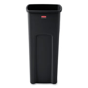 Rubbermaid Commercial Untouchable Square Container - 23 gal Capacity - Square - Crack Resistant - 32.9" Height x 16.5" Width x 15.5" Depth - Plastic - Black - 1 Each