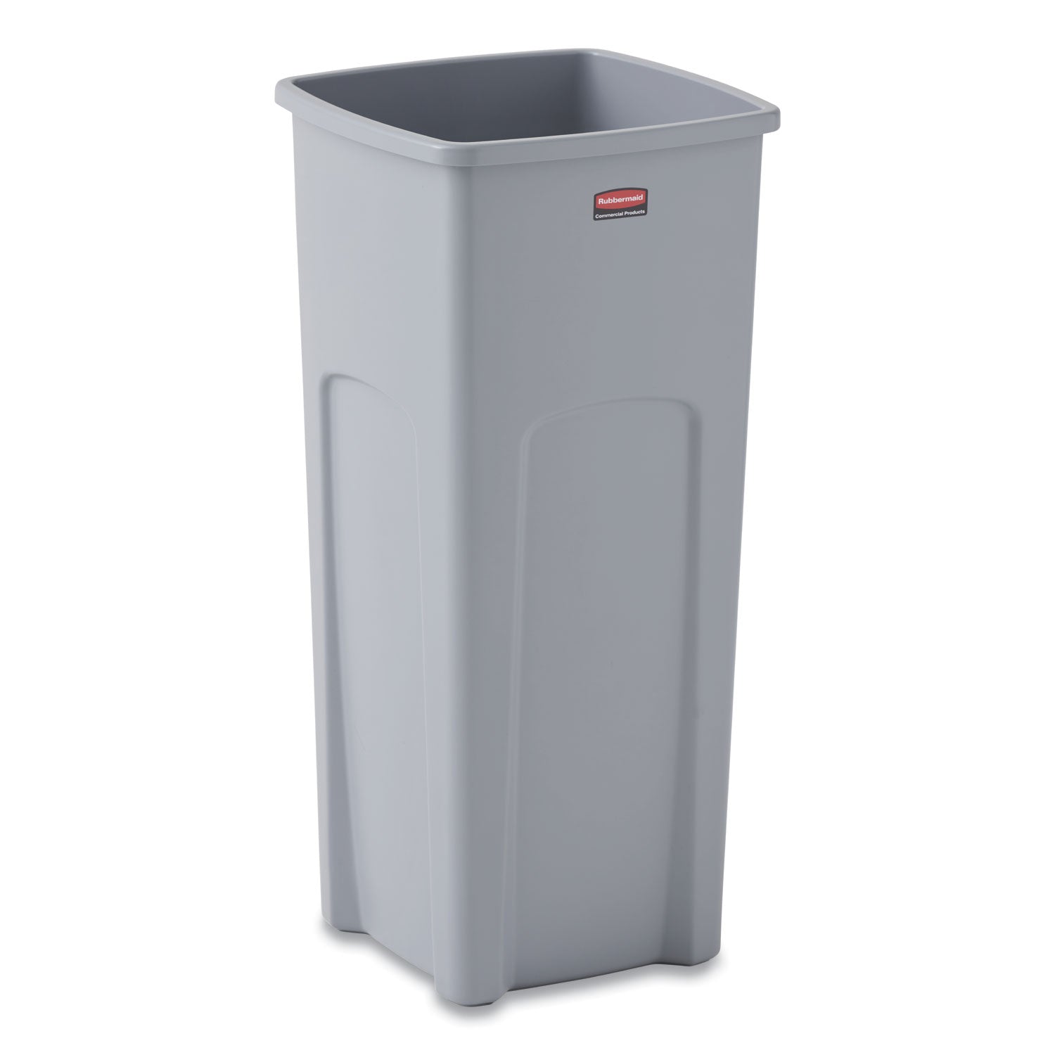 Rubbermaid Commercial Untouchable Square Container - 23 gal Capacity - Square - 31" Height x 15.5" Width x 16.5" Depth - Plastic - Gray - 1 Each