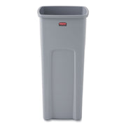 Rubbermaid Commercial Untouchable Square Container - 23 gal Capacity - Square - 31" Height x 15.5" Width x 16.5" Depth - Plastic - Gray - 1 Each