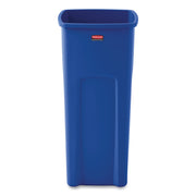 Rubbermaid Commercial Untouchable Square Container - 23 gal Capacity - Square - 32.9" Height x 16.5" Width x 15.5" Depth - Resin - Blue - 1 Each