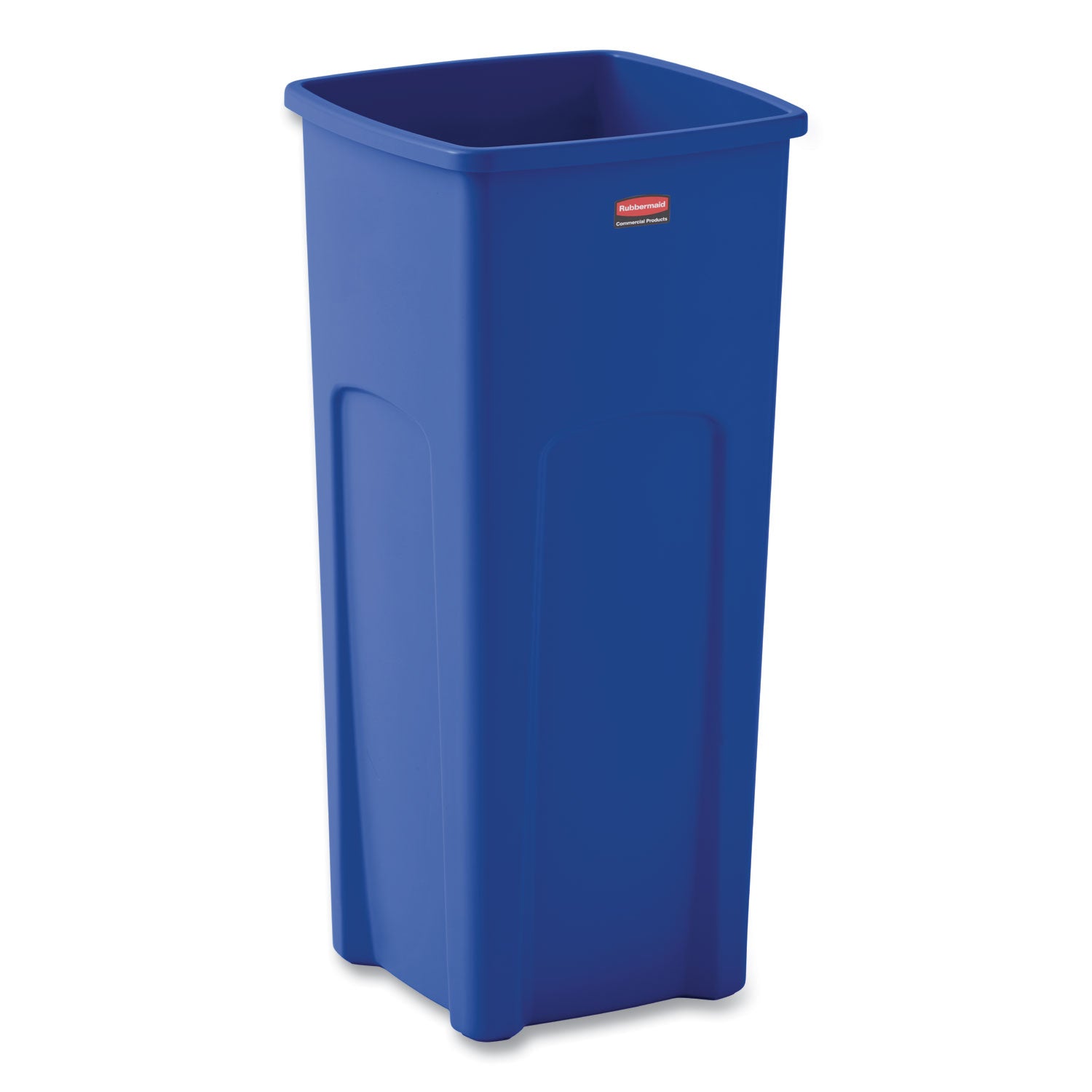 Rubbermaid Commercial Untouchable Square Container - 23 gal Capacity - Square - 32.9" Height x 16.5" Width x 15.5" Depth - Resin - Blue - 1 Each