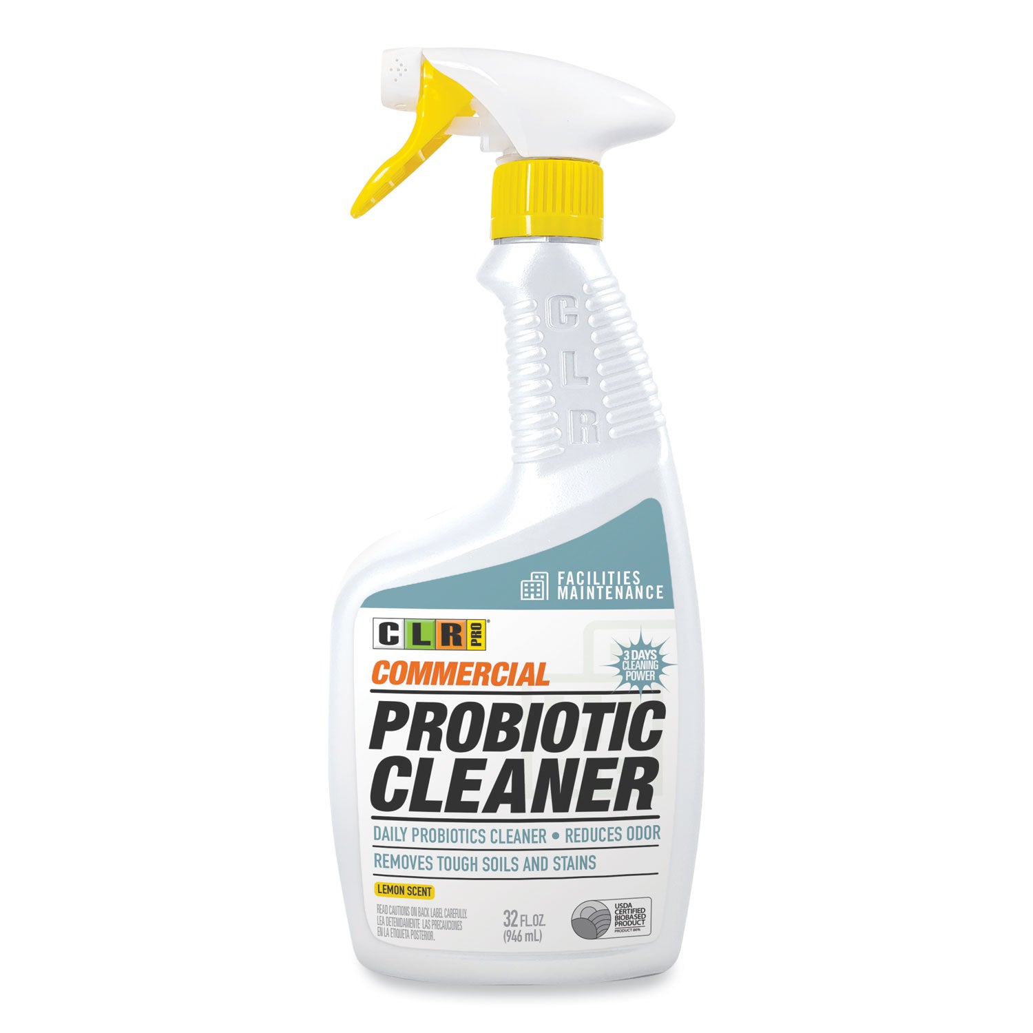 For Commercial, Multipurpose - Spray - 32 fl oz (1 quart) - Lemon Scent - White - 6 / Carton