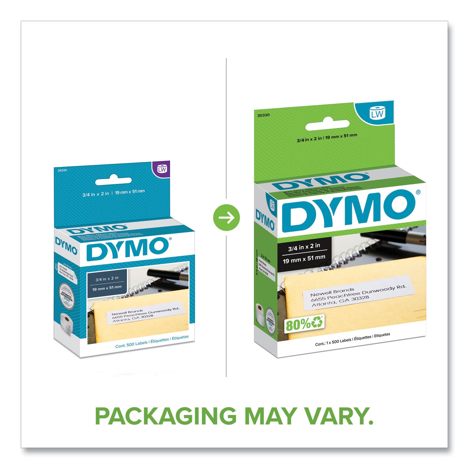 3/4" Width x 2" Length - Rectangle - Direct Thermal - White - 500 / Roll - 500 Total Label(s) - 500 / Roll
