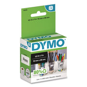 1/2" Width x 1" Length - Rectangle - Thermal Transfer - White - Paper - 1000 / Roll - 1 Box