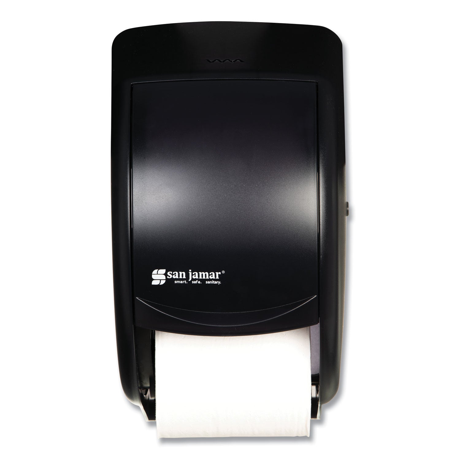 San Jamar Duett Standard Bath Tissue Dispenser - Roll Dispenser - 2 x Roll - 1.62" Roll Diameter - 12.8" Height x 7.5" Width x 7" Depth - Black - 1 Each