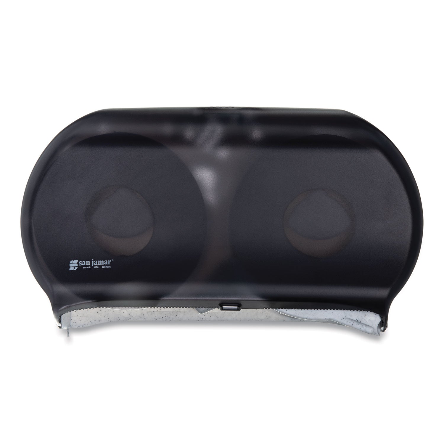Roll Dispenser - 2 x Roll - 9" Roll Diameter - 12" Height x 19" Width x 5.3" Depth - Plastic - Pearl Black - Impact Resistant, Break Resistant, Compact, Lockable, Wall Mountable - 1 Each