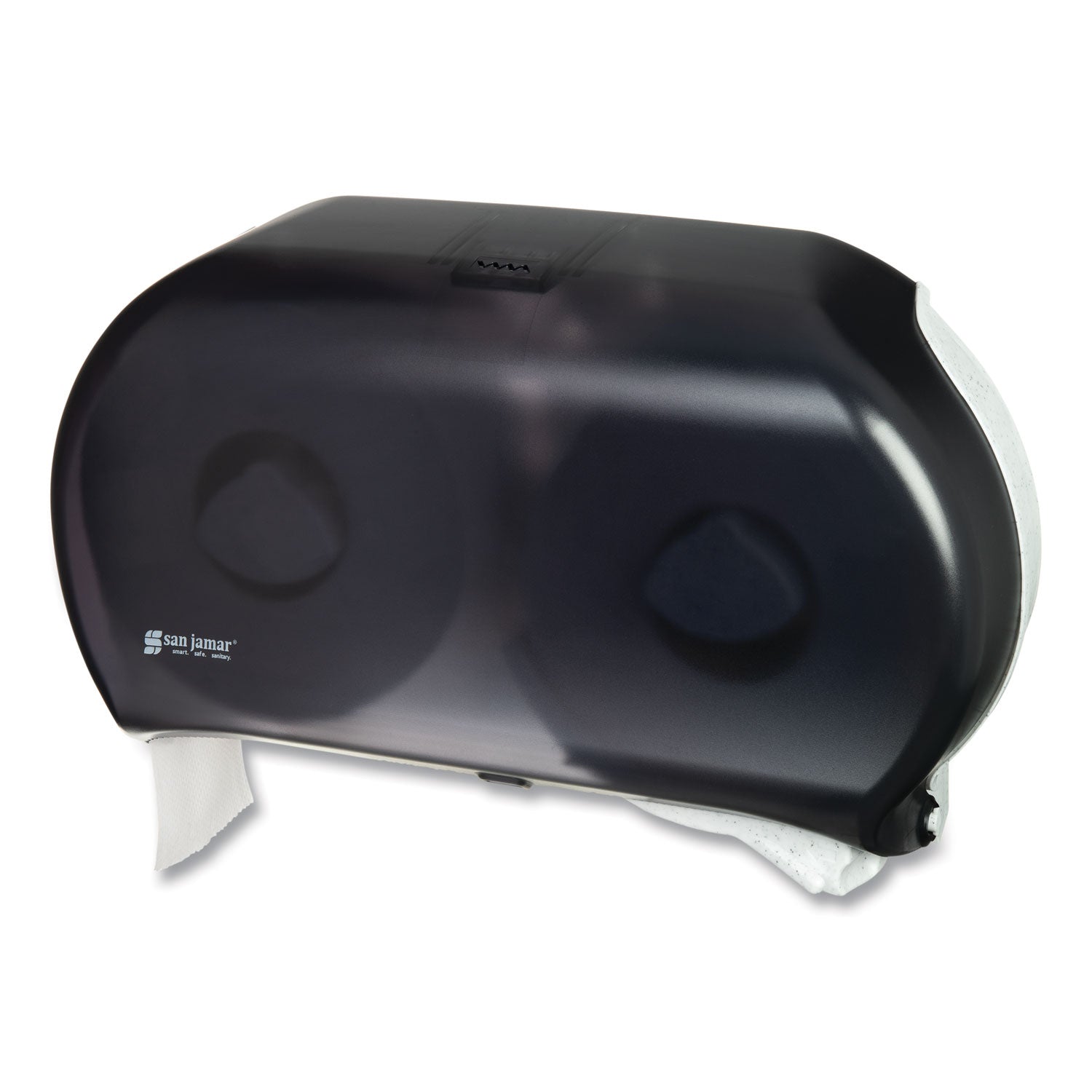 Roll Dispenser - 2 x Roll - 9" Roll Diameter - 12" Height x 19" Width x 5.3" Depth - Plastic - Pearl Black - Impact Resistant, Break Resistant, Compact, Lockable, Wall Mountable - 1 Each