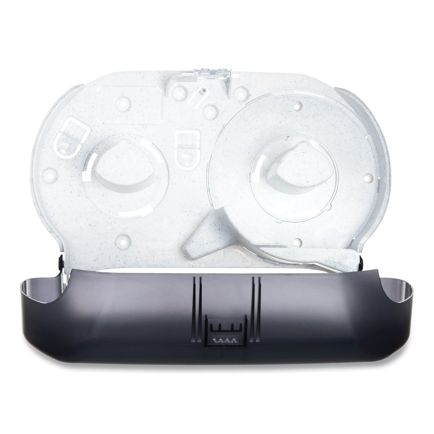Roll Dispenser - 2 x Roll - 9" Roll Diameter - 12" Height x 19" Width x 5.3" Depth - Plastic - Pearl Black - Impact Resistant, Break Resistant, Compact, Lockable, Wall Mountable - 1 Each