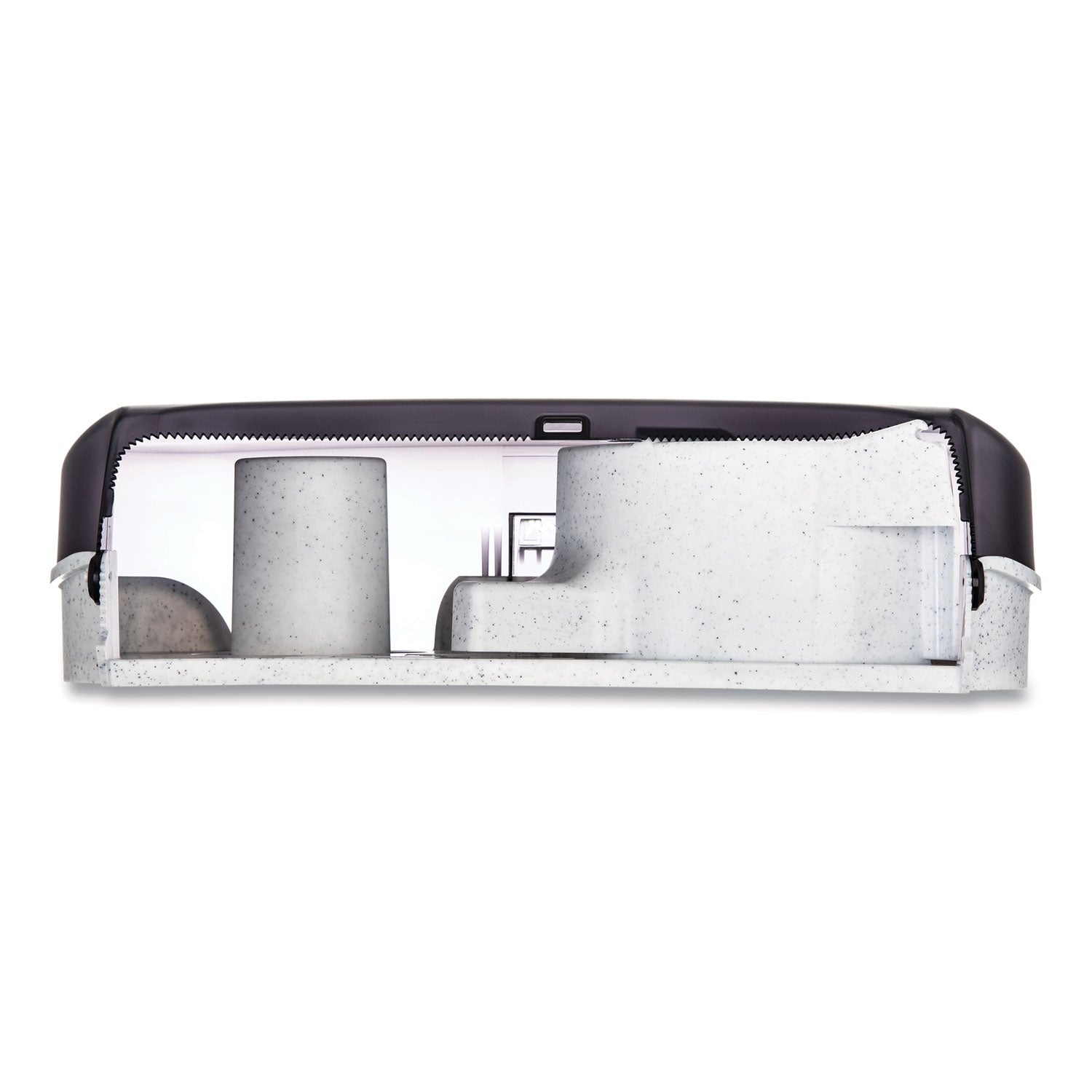 Roll Dispenser - 2 x Roll - 9" Roll Diameter - 12" Height x 19" Width x 5.3" Depth - Plastic - Pearl Black - Impact Resistant, Break Resistant, Compact, Lockable, Wall Mountable - 1 Each