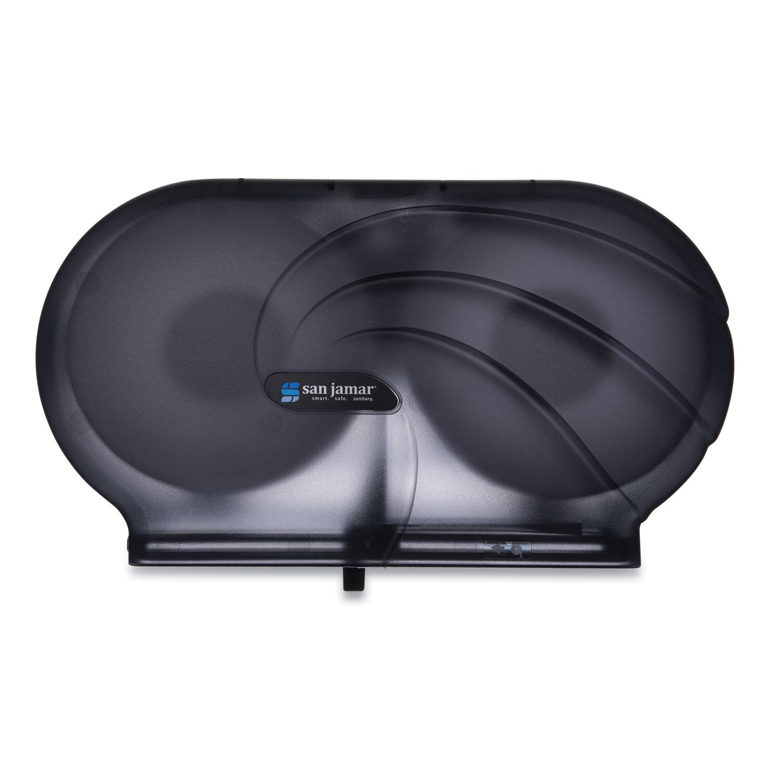 Roll Dispenser - 2 x Roll - 12" Height x 19" Width x 5.3" Depth - Plastic - Pearl Black - Slim, Impact Resistant, Compact - 1 Each