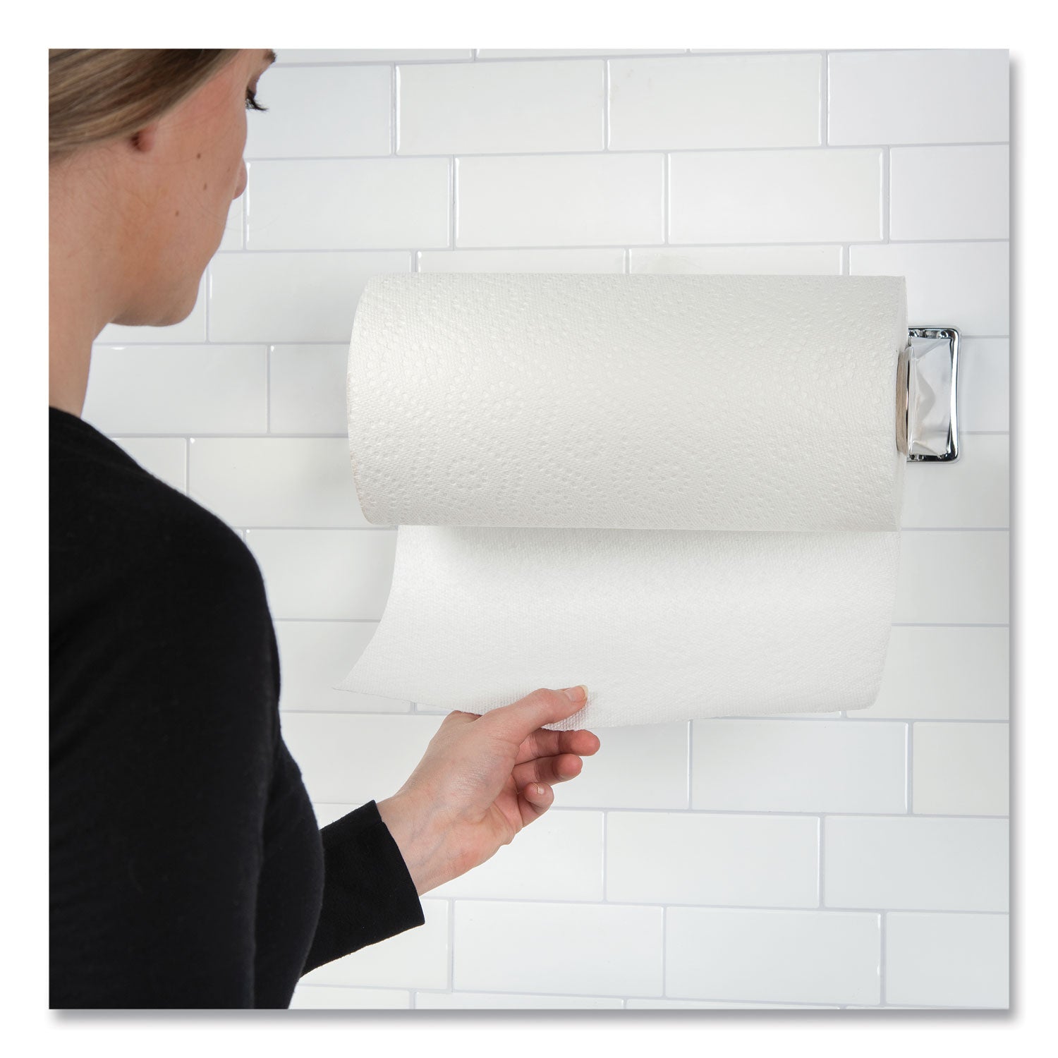 San Jamar Single Roll Towel Dispenser - Roll Dispenser - 1 x Roll - 2.9" Height x 13.2" Width x 4.6" Depth - Steel - Chrome - Durable, Perforated, Compact - 1 Each